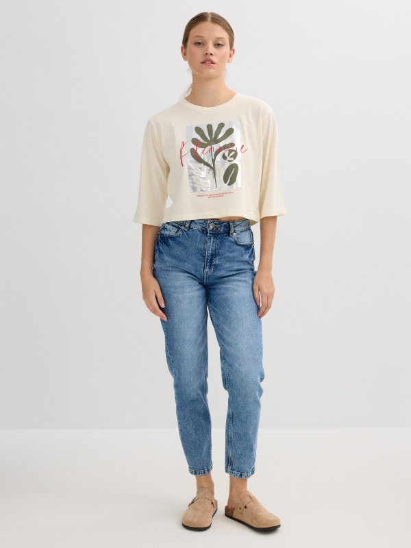 Camiseta estampa musa off white vista geral frontal