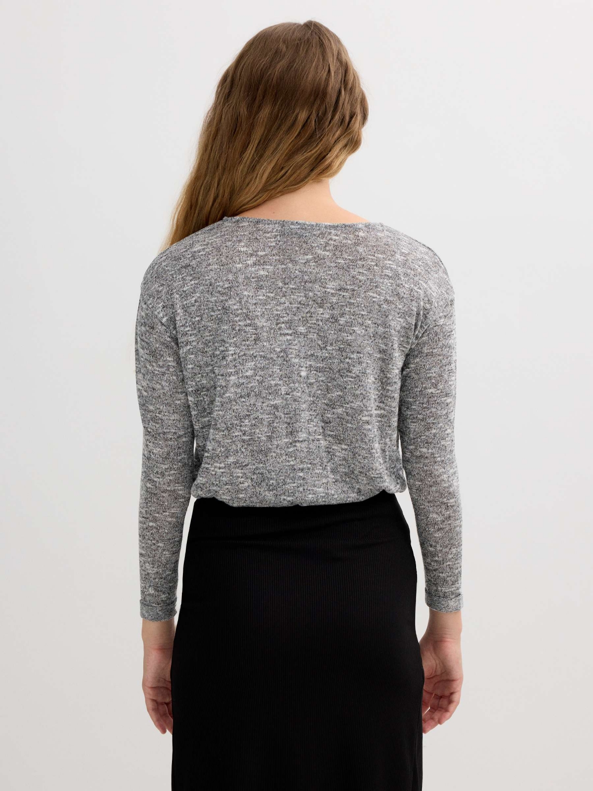 Camiseta estampado Miami gris melange vista media trasera