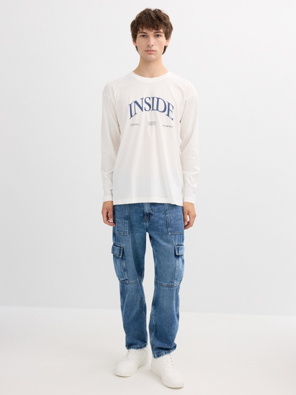 Long sleeve shirt Inside raw front view