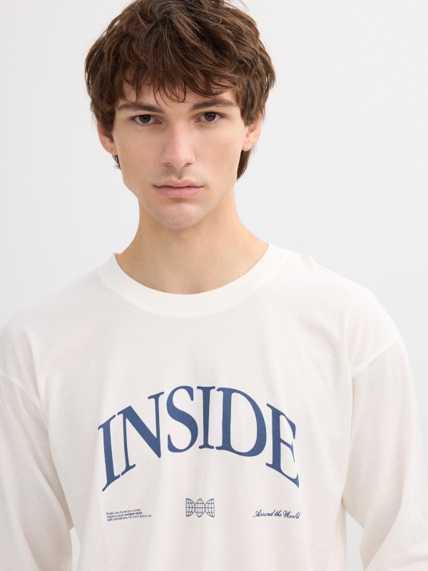 Camiseta manga larga Inside crudo vista detalle