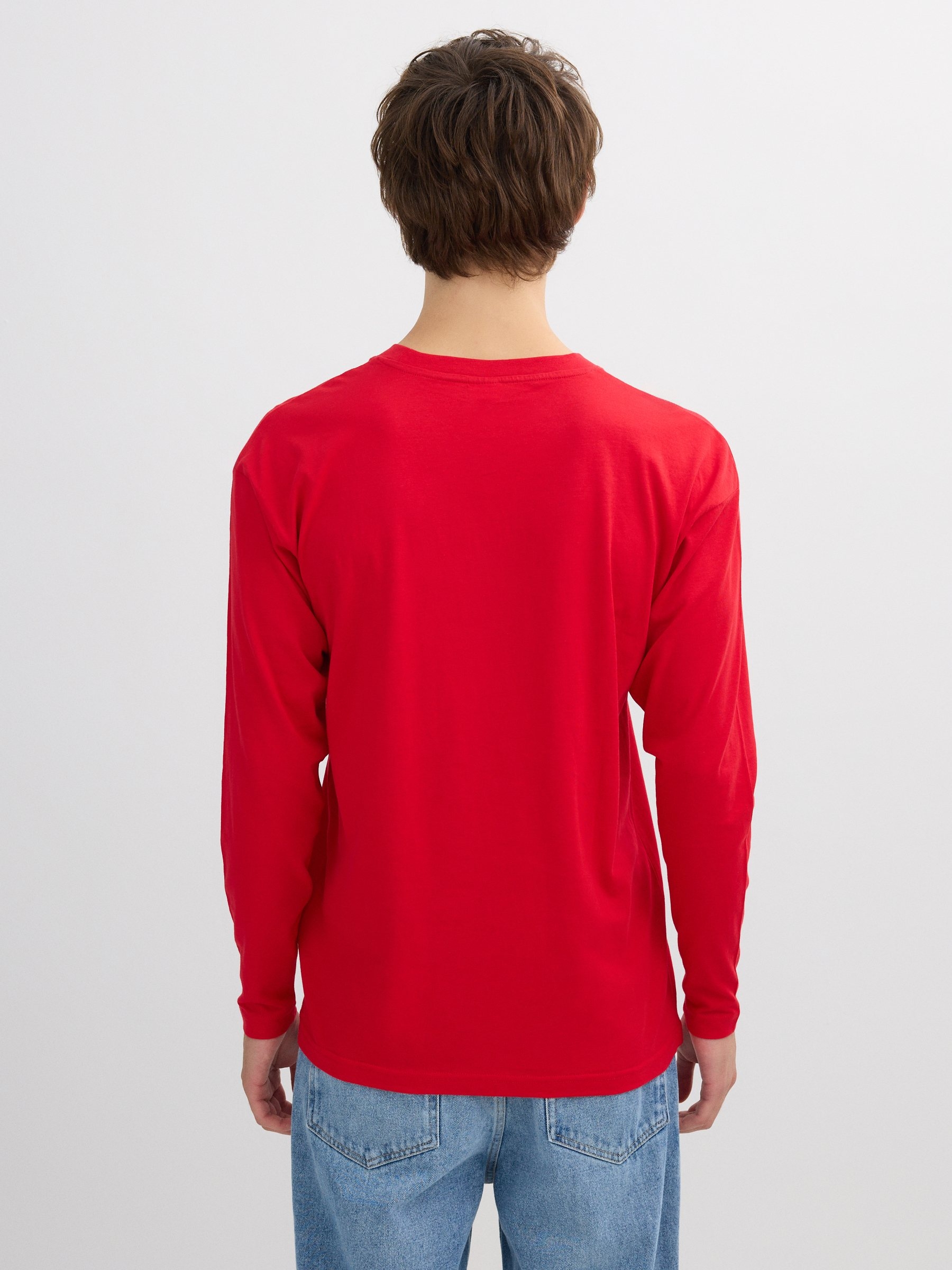 Camiseta de manga longa Inside vermelho vista meia frontal