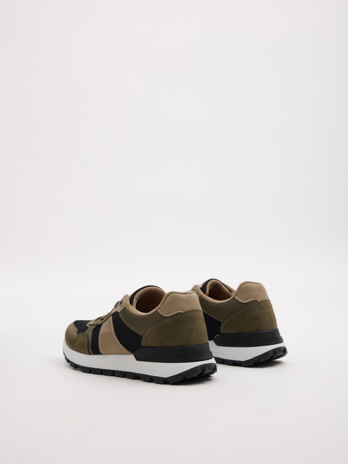 Combined sports shoe black 45º back view