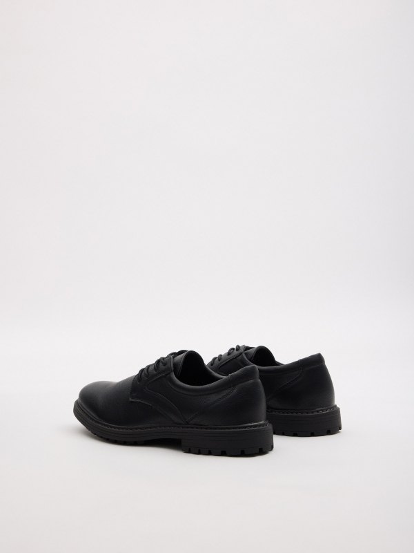 Classic basic leatherette shoe black 45º back view