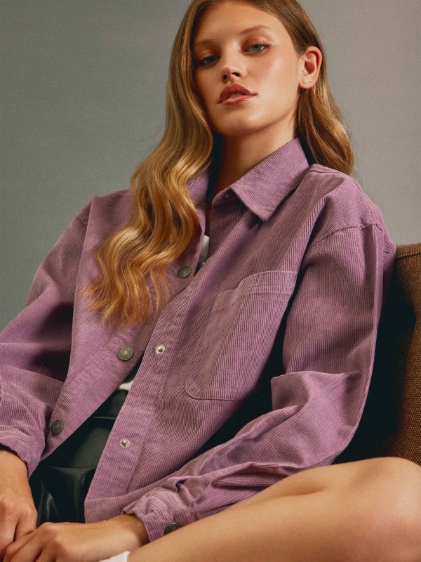  Lilac corduroy overshirt lilac