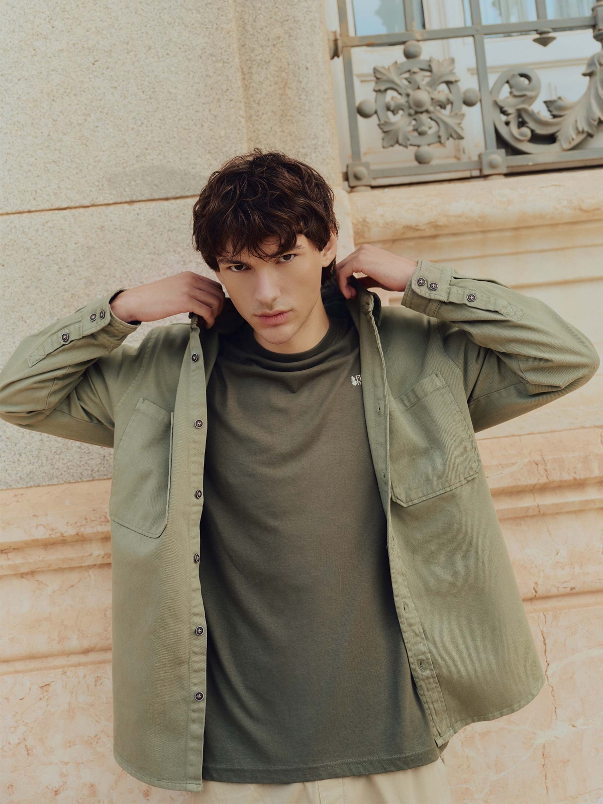 %New% Khaki Overshirt khaki