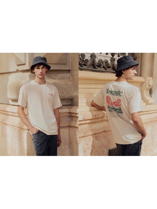  Camiseta estampado Yosemite crudo