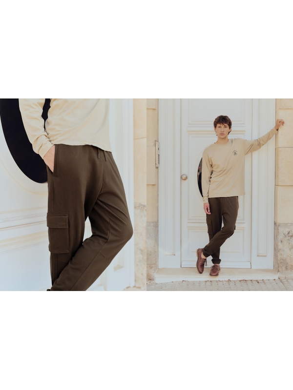  Pantalón jogger deportivo marrón