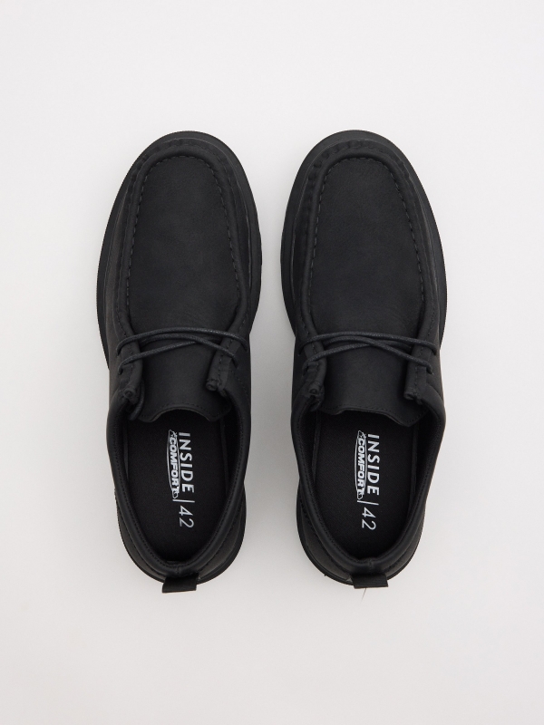 Zapato vestir bordón negro vista cenital