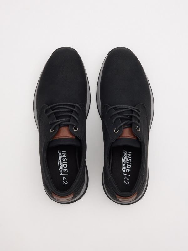 Zapato clásico deportivo negro negro vista cenital