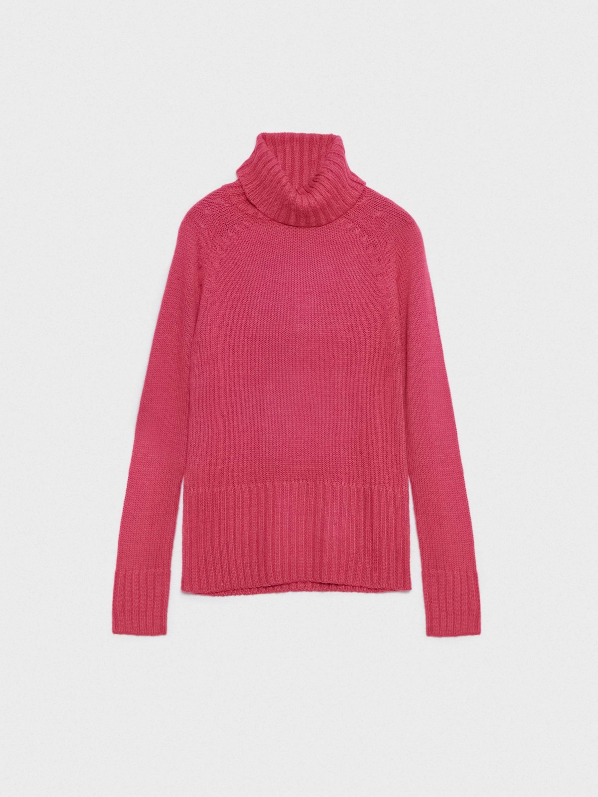 %Pto% Basic turtleneck sweater fuchsia front view