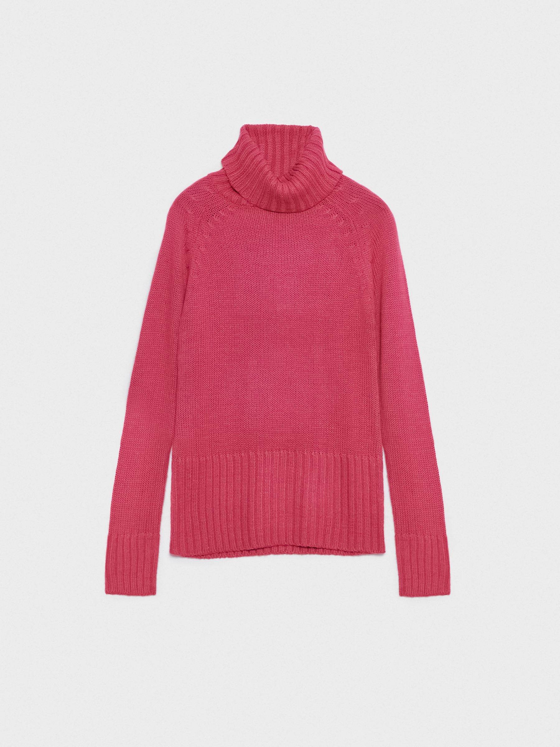 Basic turtleneck sweater fuchsia middle front view