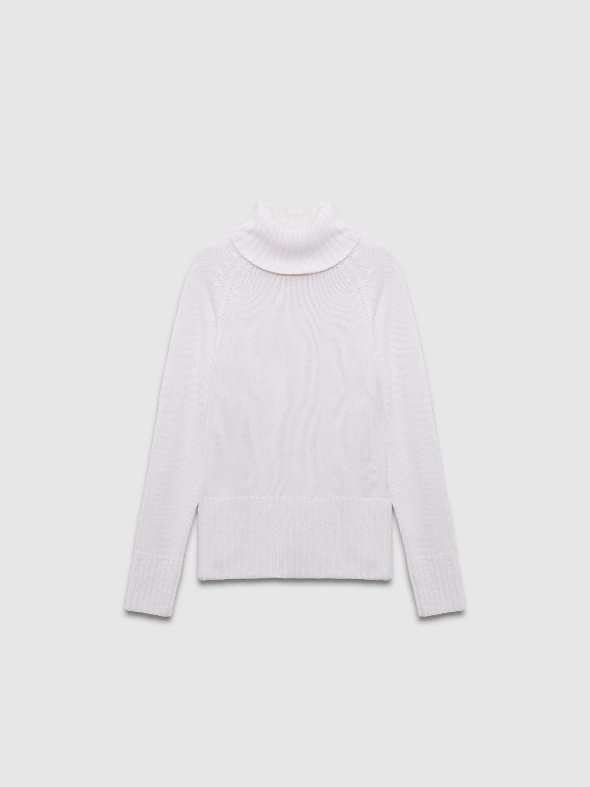 %Pto% Camisola de gola alta básica branco vista frontal