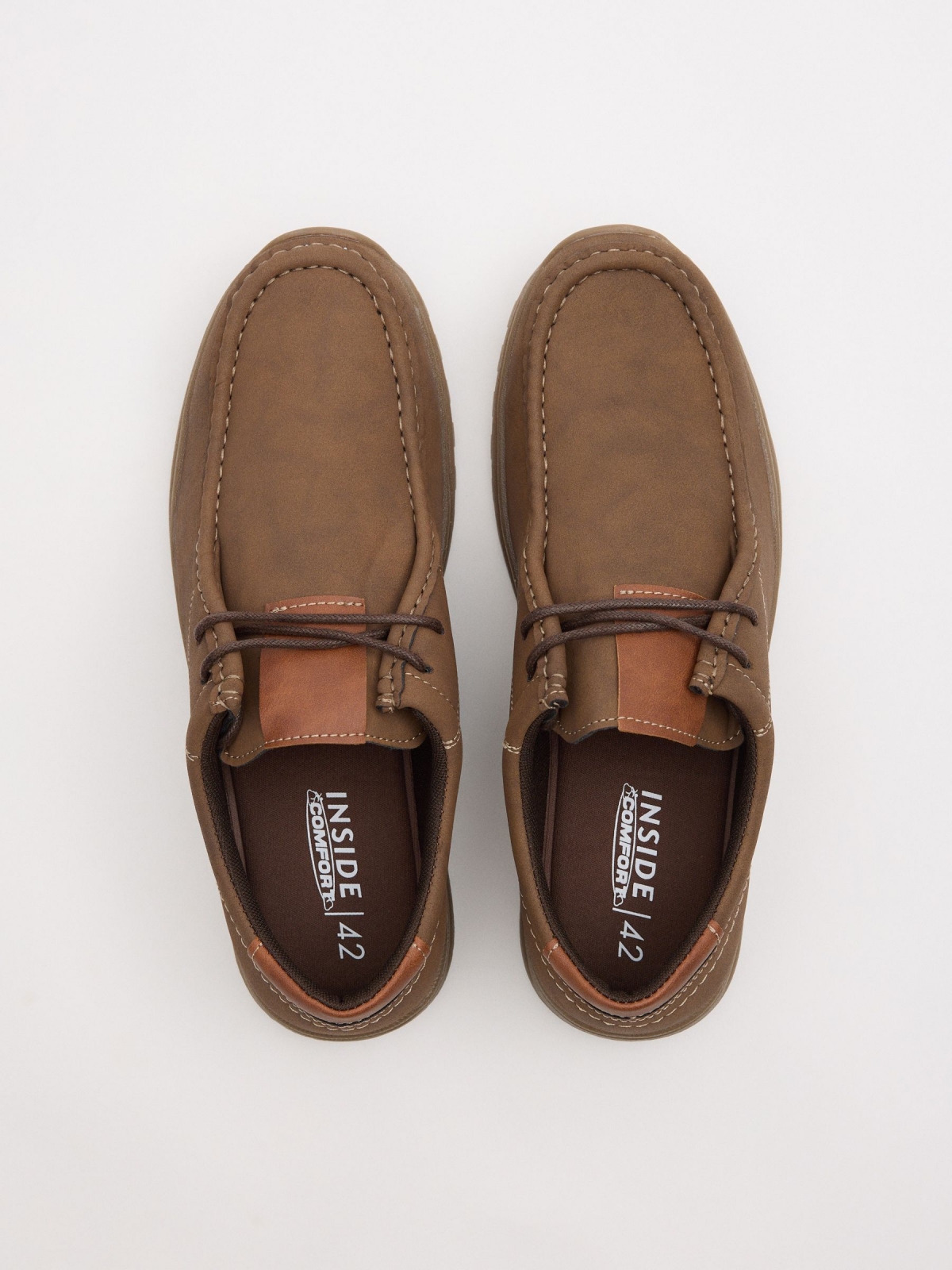Zapato casual bordón marrón tostado vista cenital