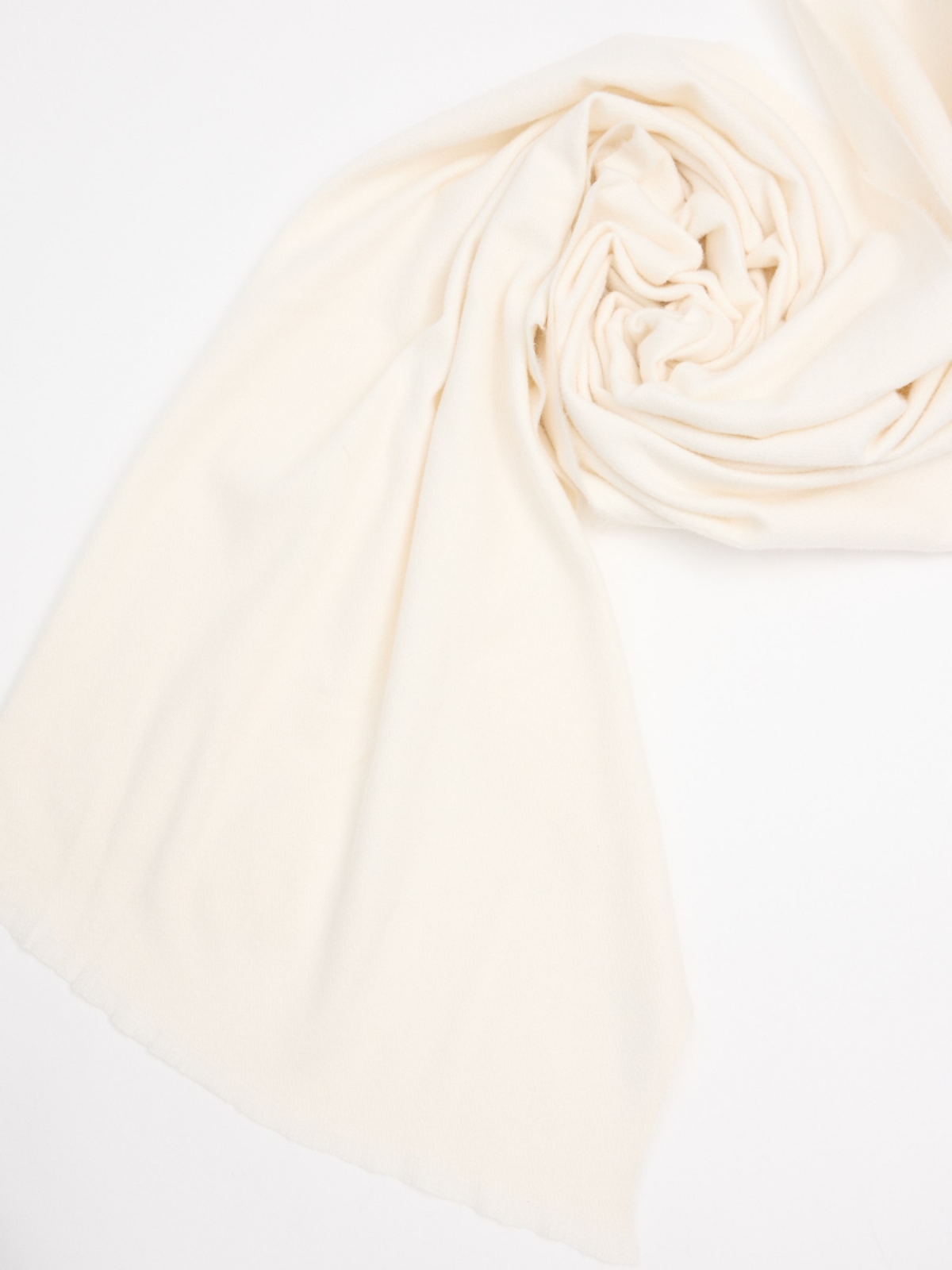 Basic ivory white scarf white rolled view