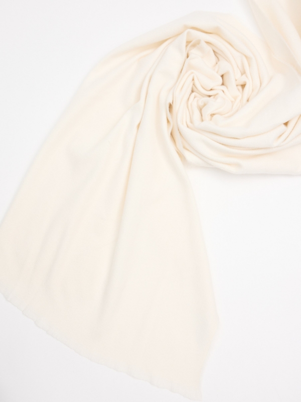 Basic ivory white scarf white rolled view