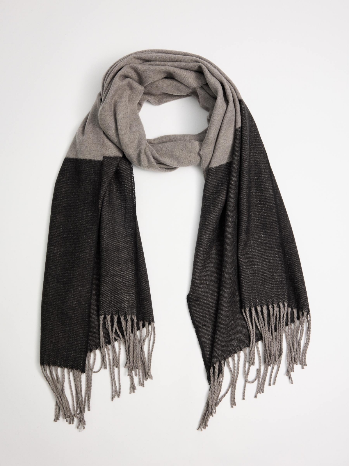Color block scarf multicolor rolled view