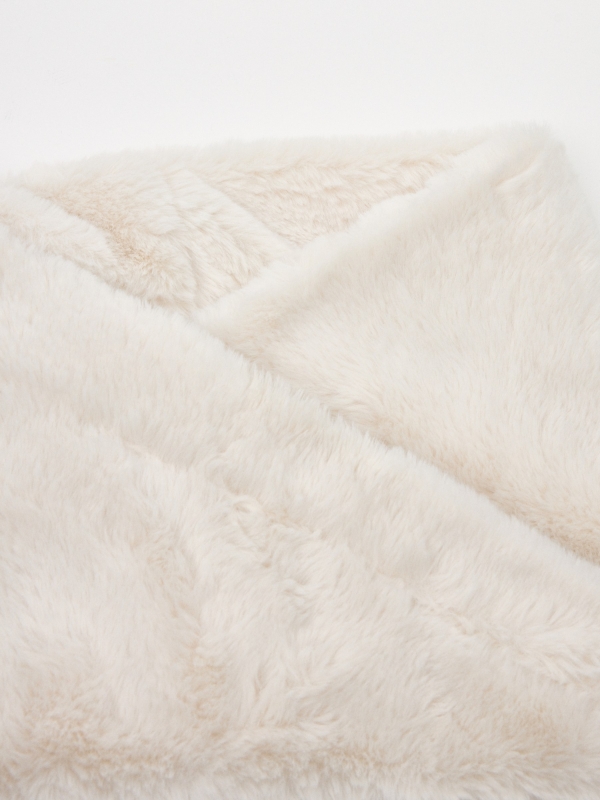 Bufanda cuello 25x42cm blanco vista enrollado