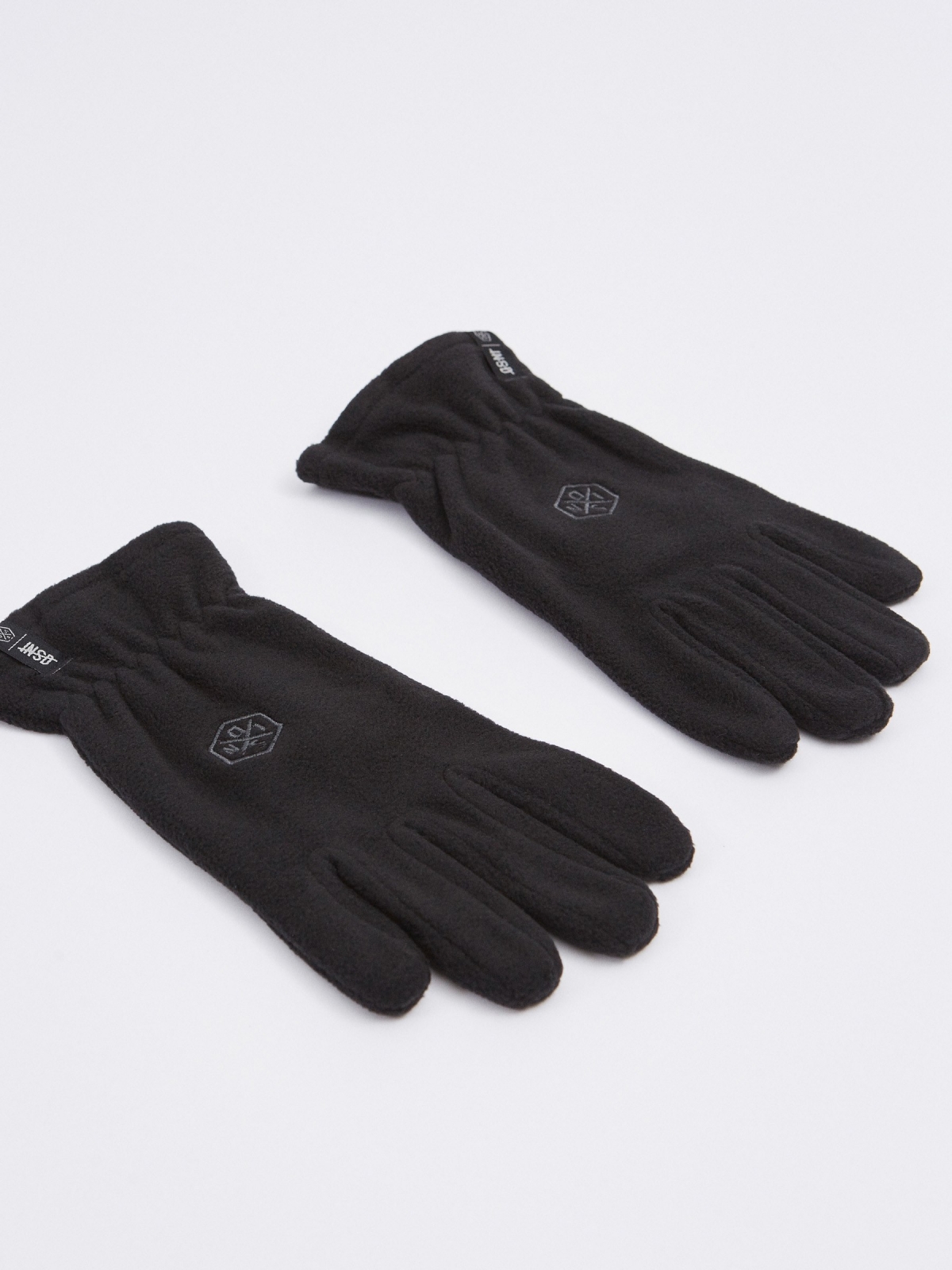 Luvas forro polar preto vista detalhe