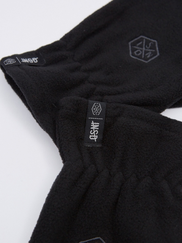 Guantes forro polar negro vista detalle