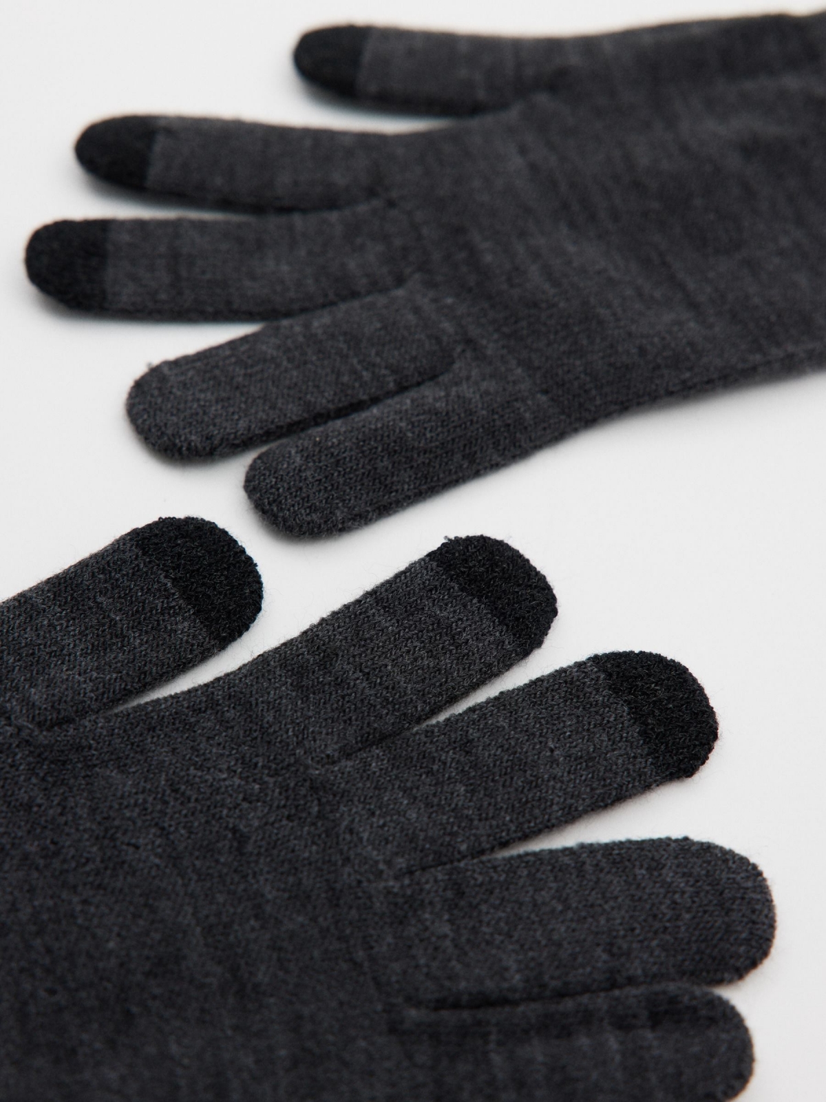Guantes táctiles combinados gris oscuro con modelo