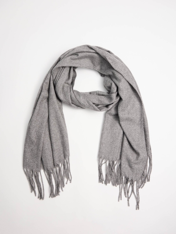 Light gray basic scarf grey rolled view