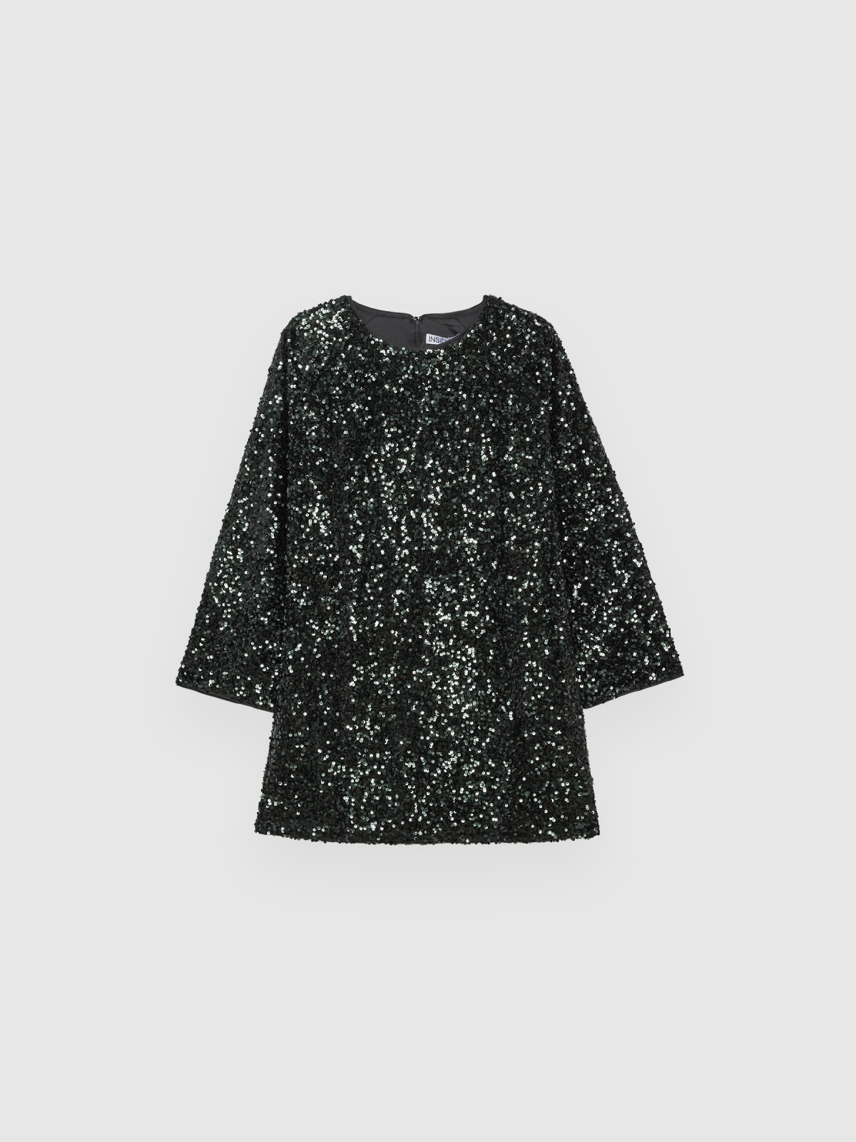  Vestido mini lantejoulas preto vista frontal