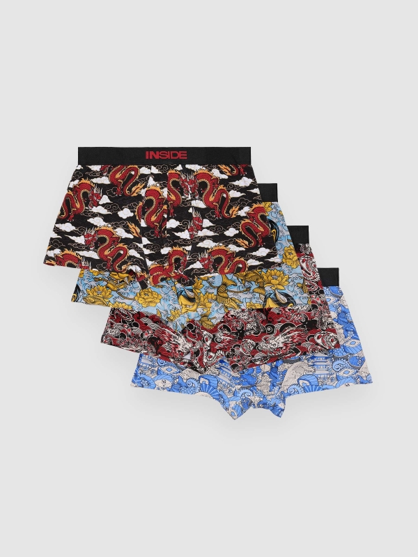Pack 4 boxers estampados logo multicolor
