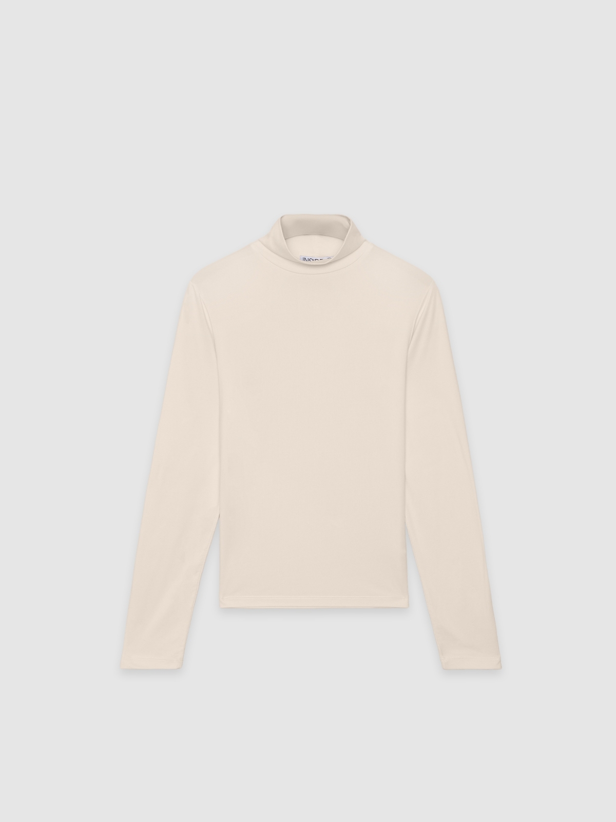  Camiseta de manga longa gola alta off white vista frontal