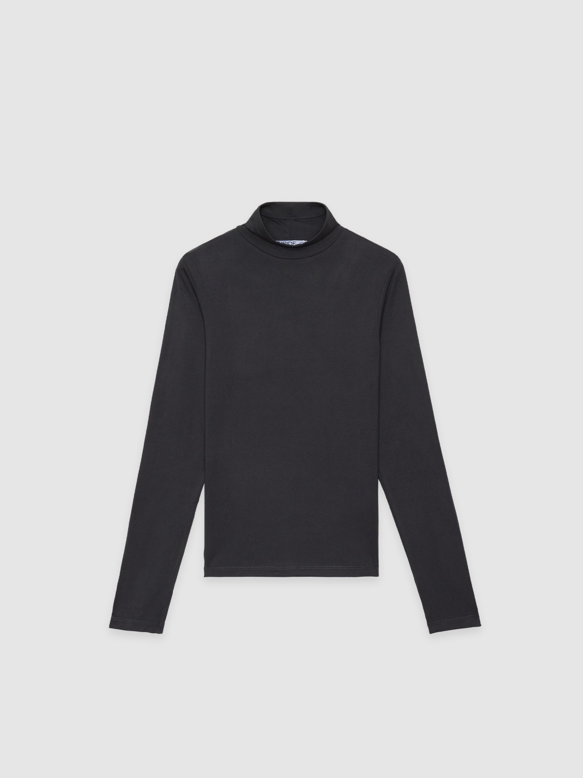 %Pto% Long-sleeve turtleneck shirt dark grey front view