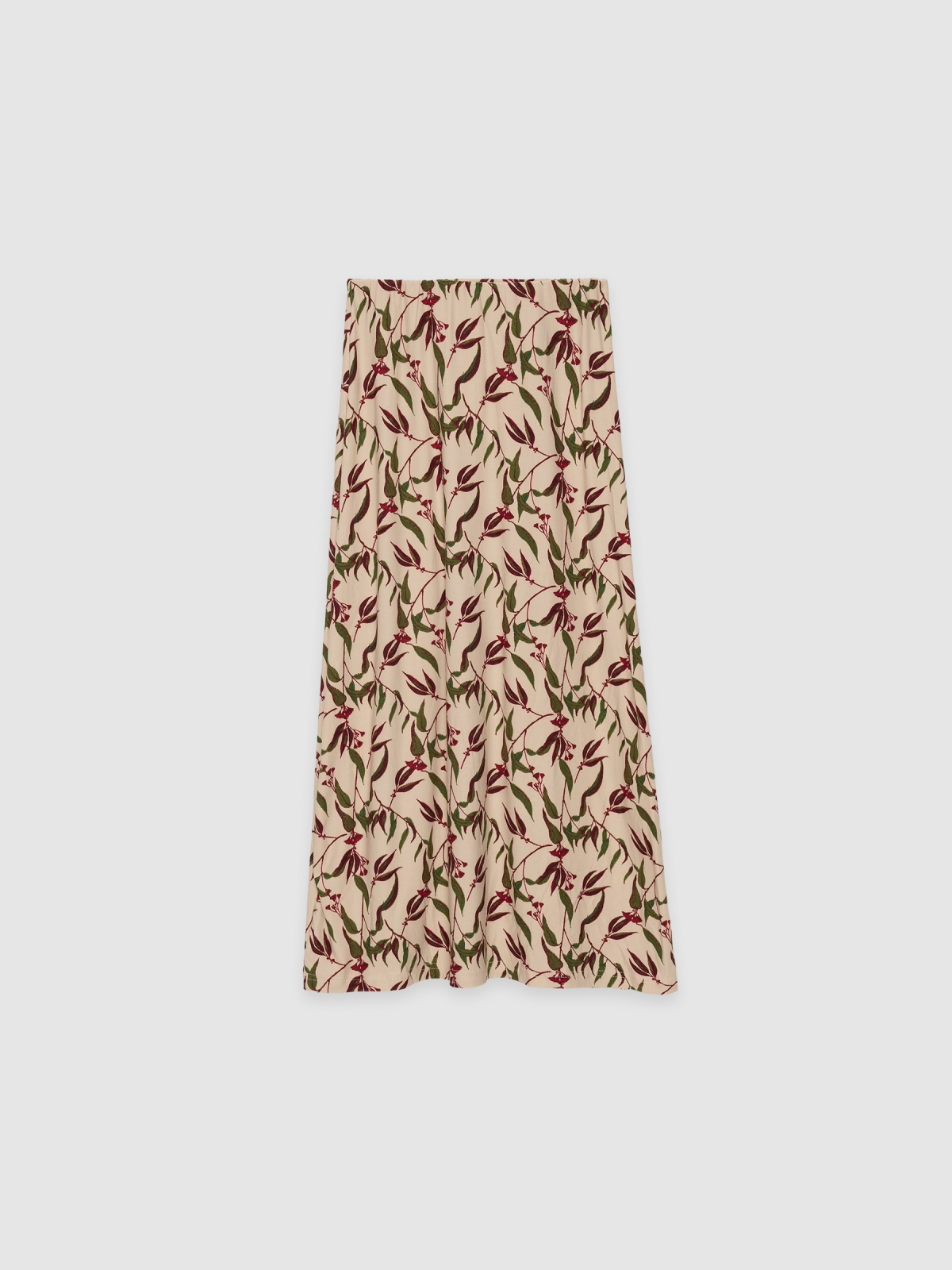  Printed midi skirt off white front view