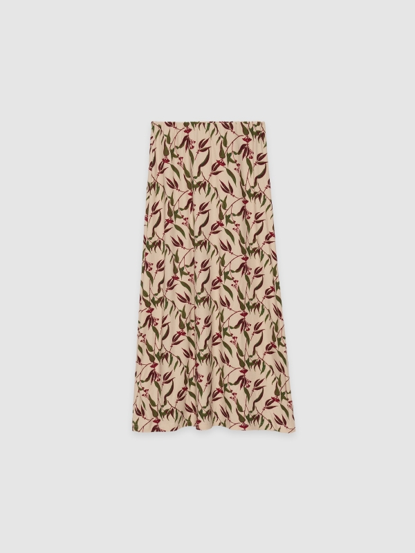  Printed midi skirt off white front view
