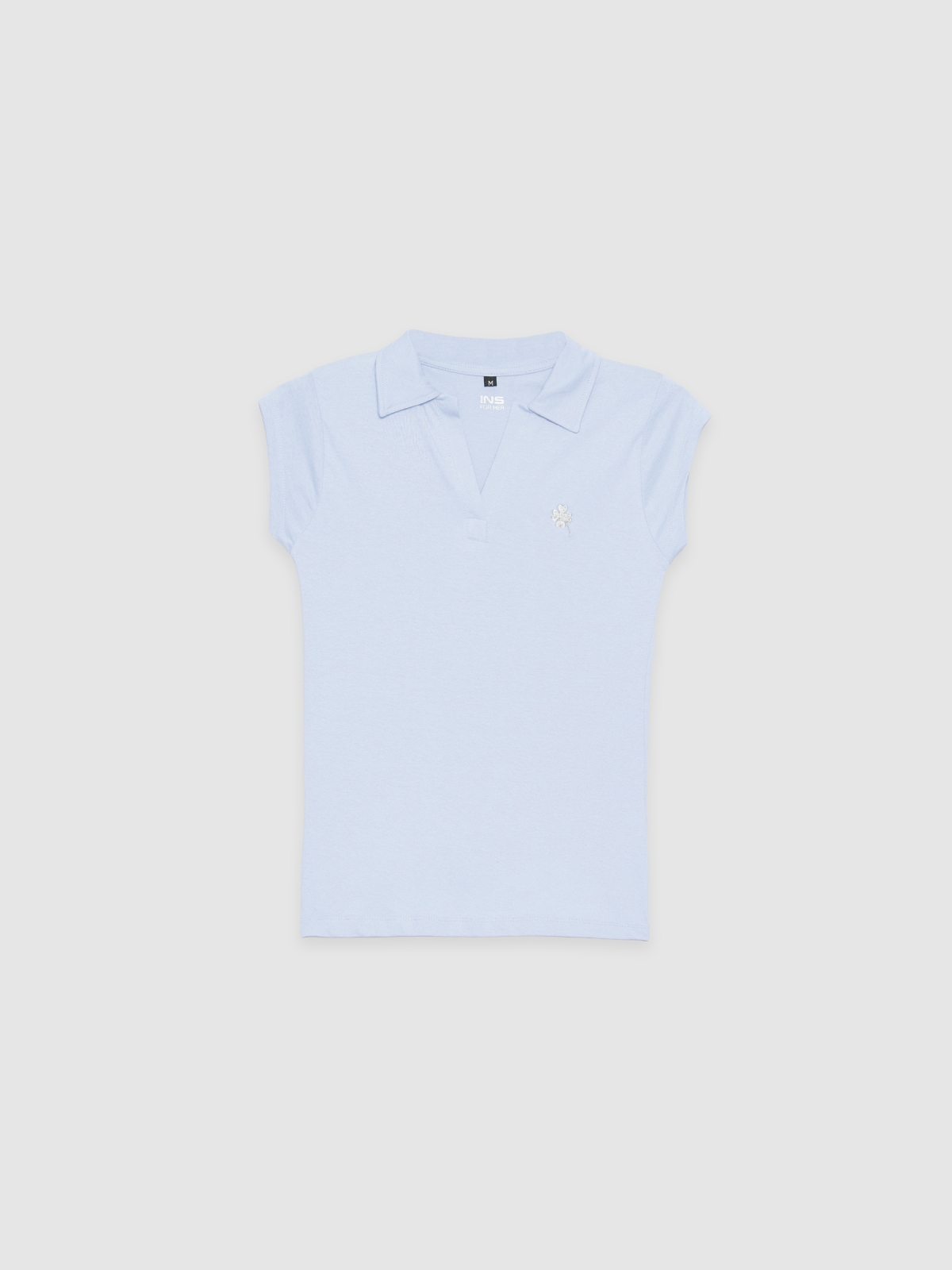 %Pto% Camiseta polo bordado azul claro vista frontal