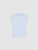 %Pto% Polo t-shirt with embroidery light blue front view
