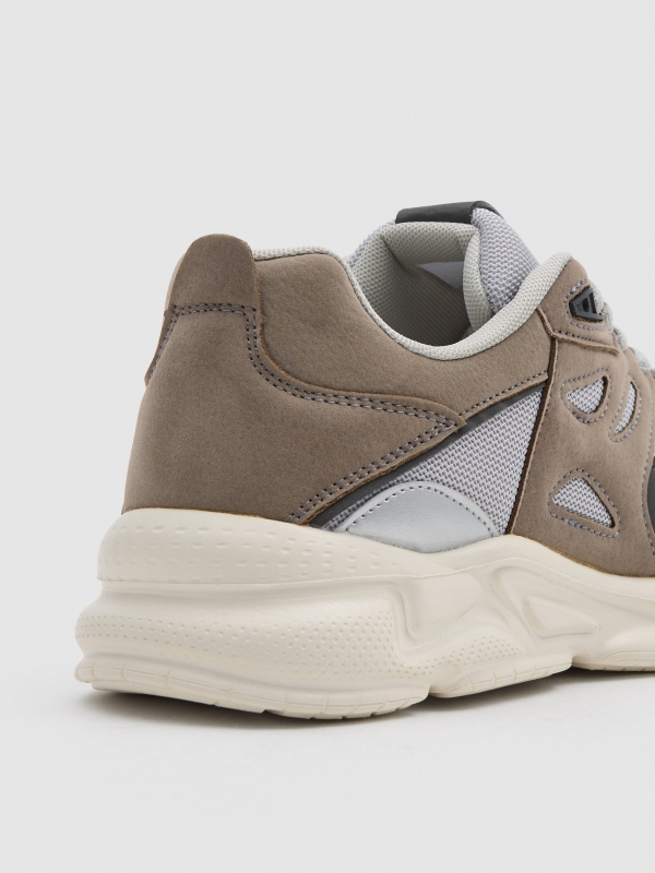 Gray combined running sneaker stone grey detail view