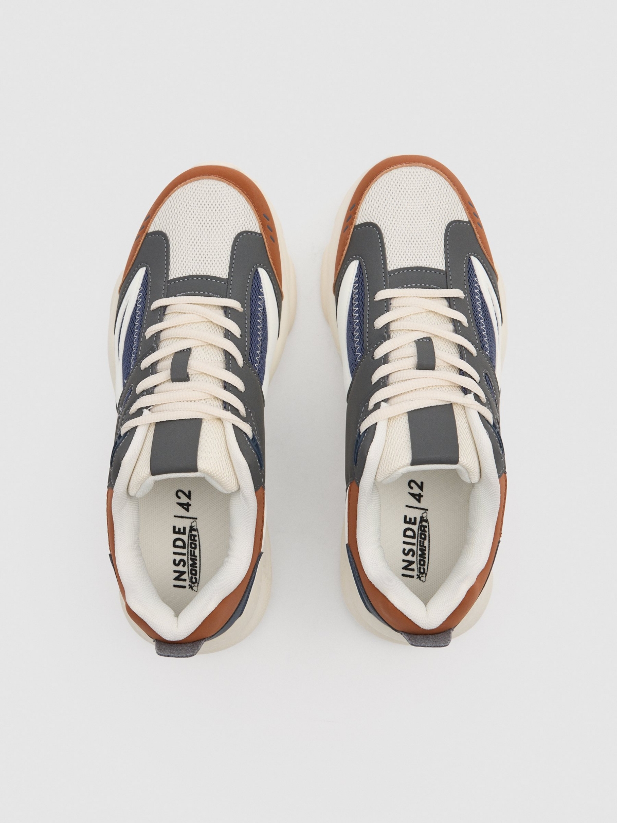 Multicolor combined running sneaker multicolor zenithal view