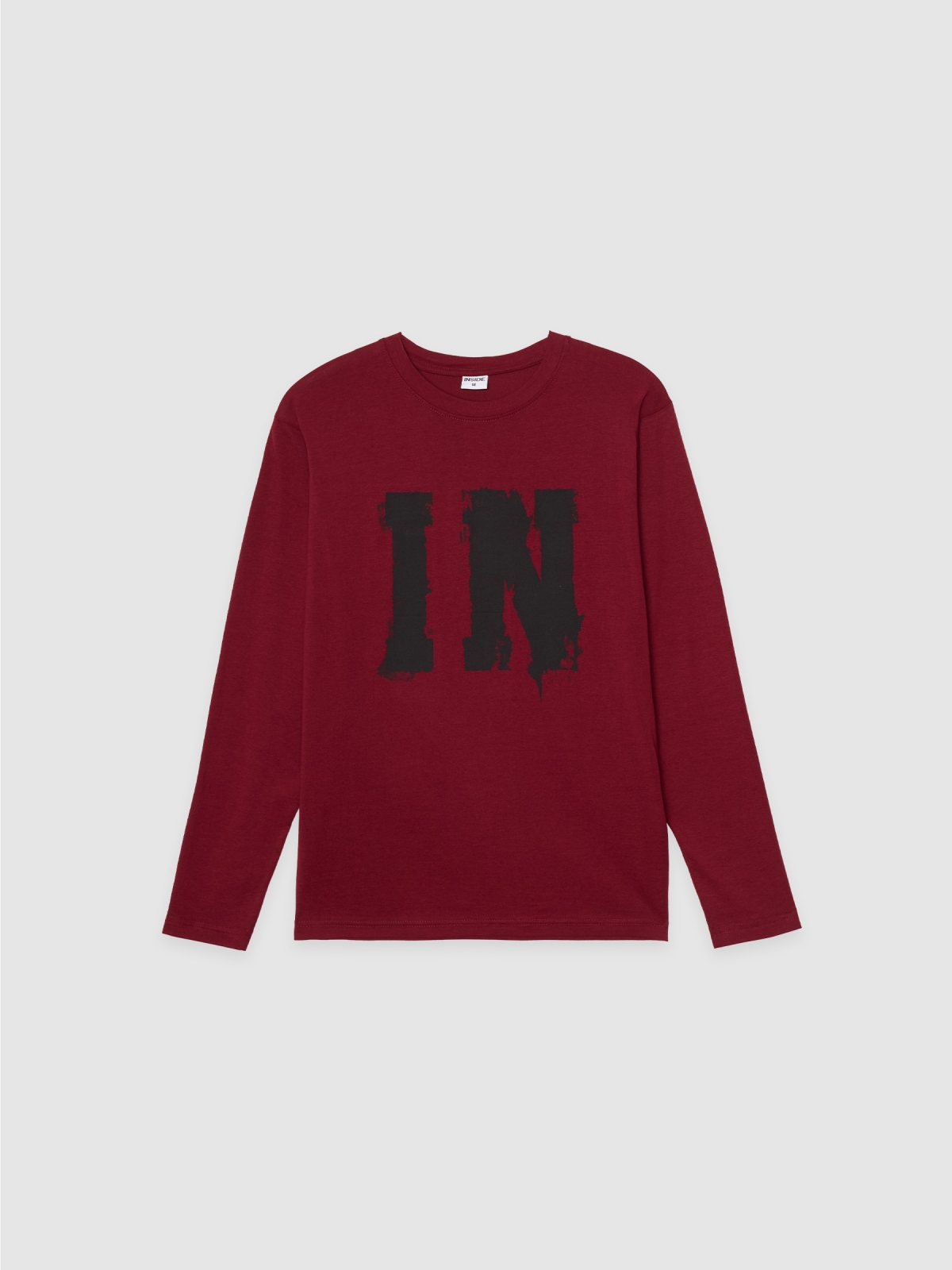 %Pto% Long sleeve shirt Inside burgundy front view