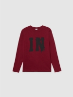 %Pto% Long sleeve shirt Inside burgundy front view