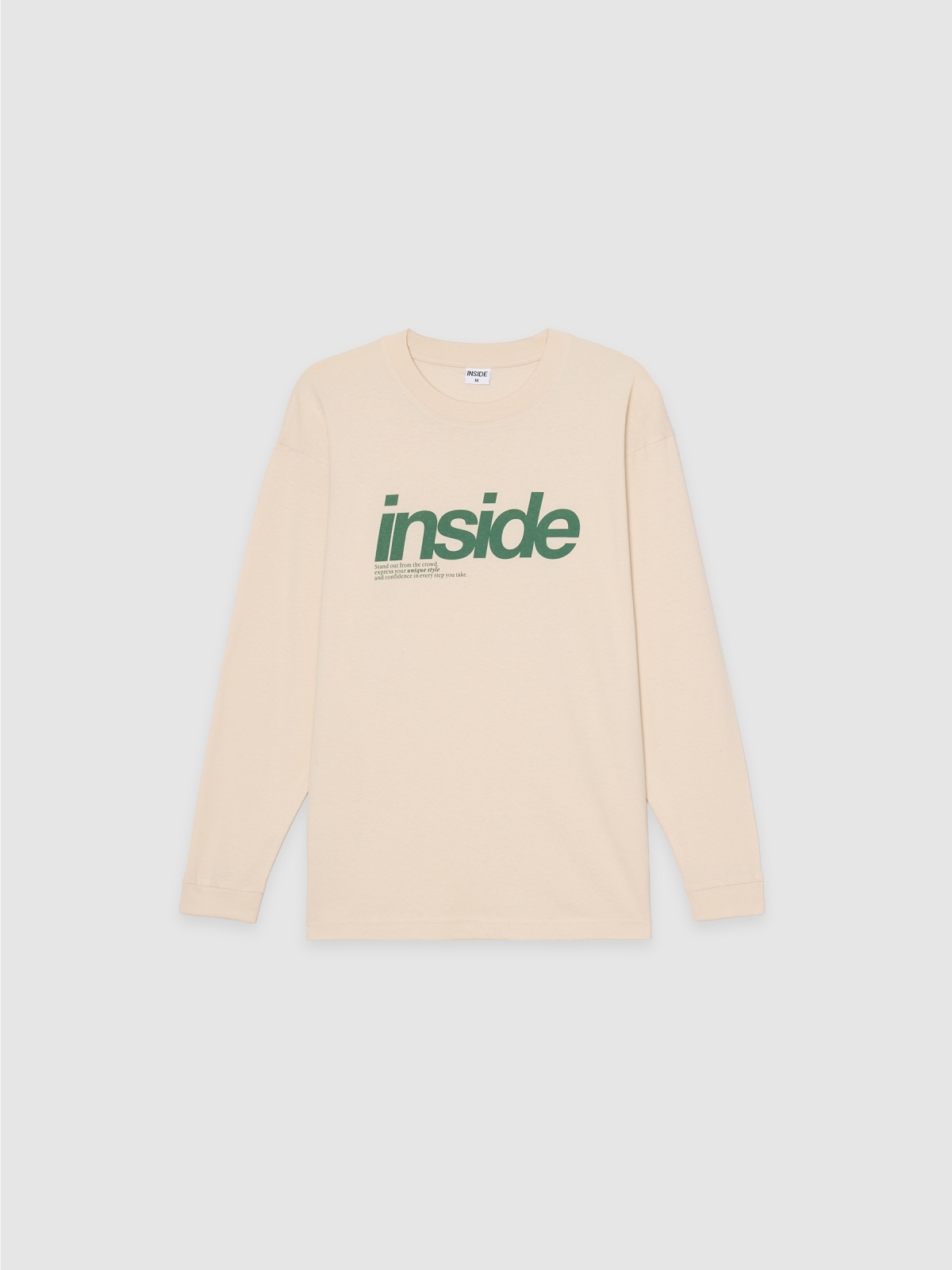 %Pto% Camiseta manga larga Inside crudo vista frontal