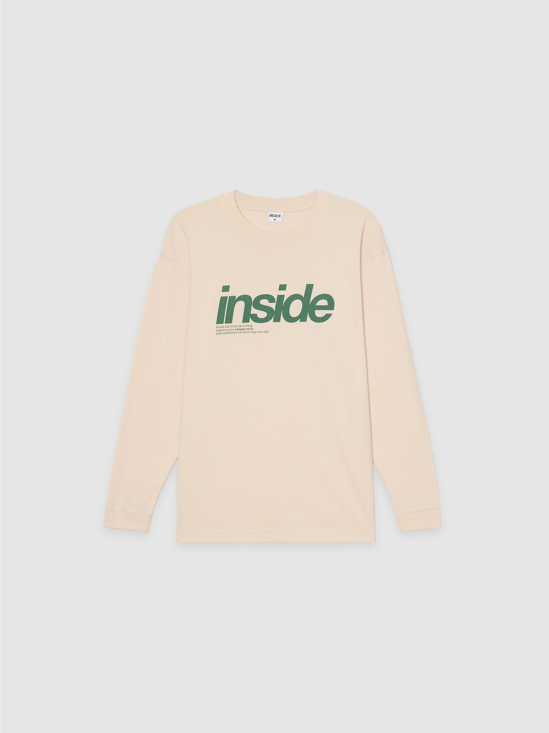 Long sleeve shirt Inside raw middle front view