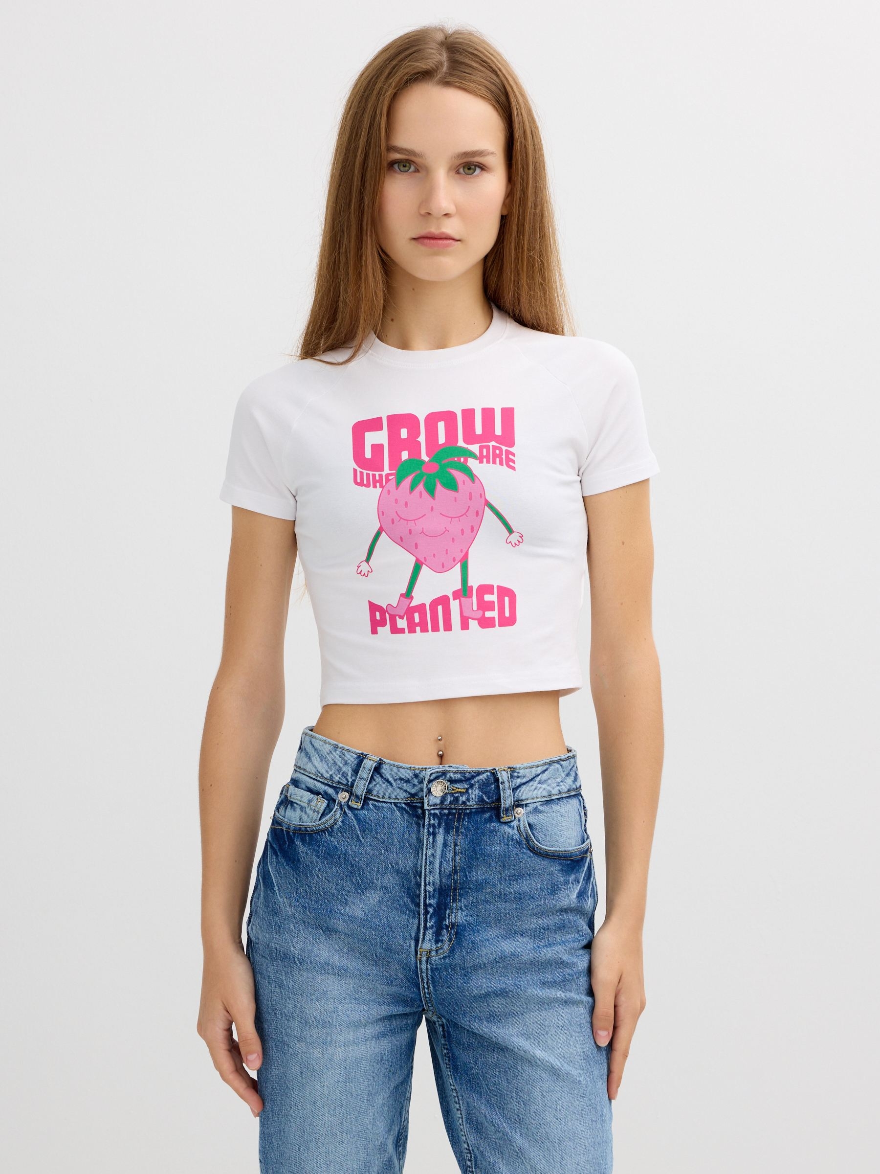Camiseta manga corta crop fresa
