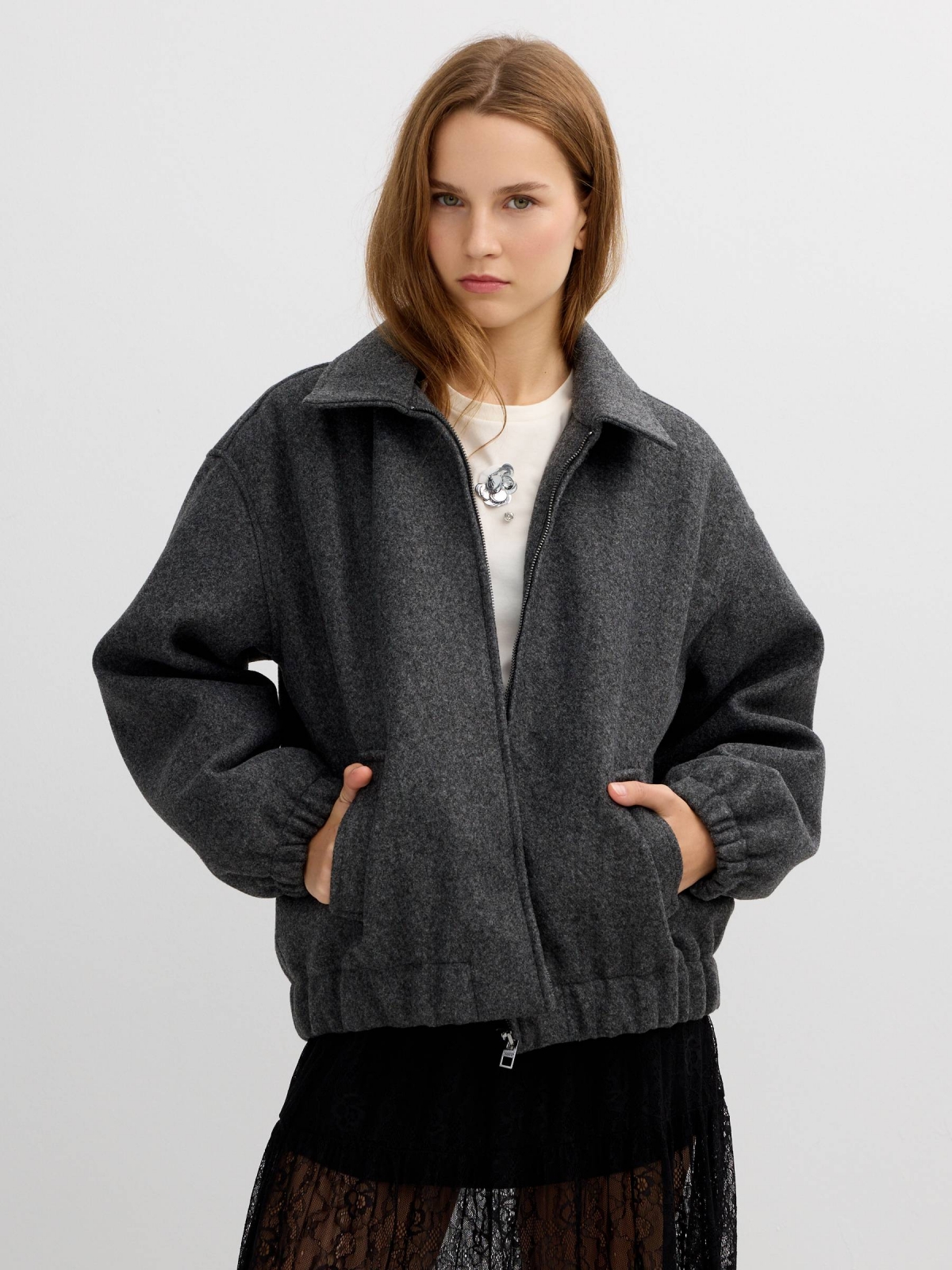Chaqueta de paño gris