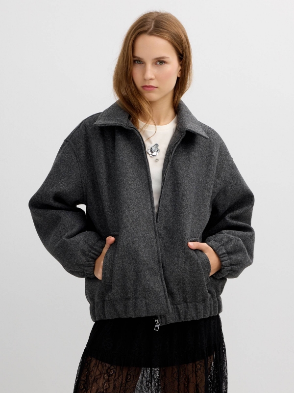 Chaqueta de paño gris