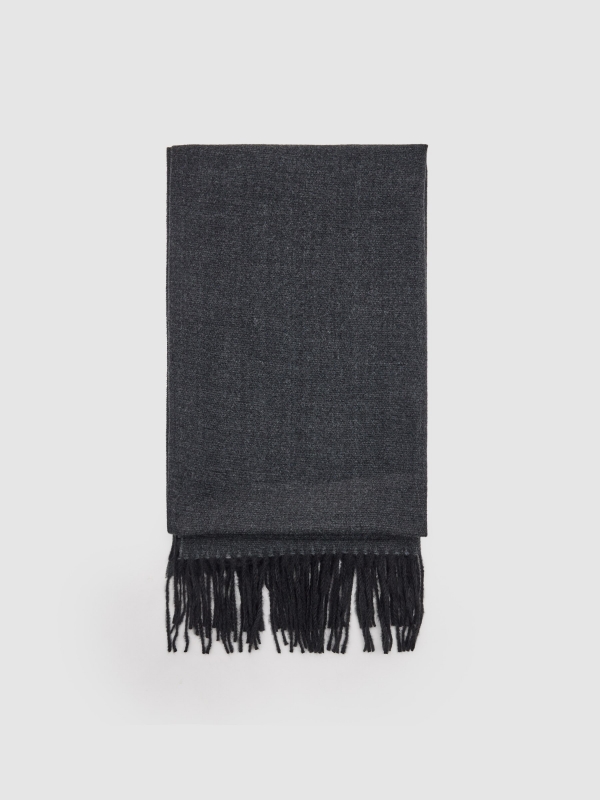 Dark gray scarf dark melange rolled view