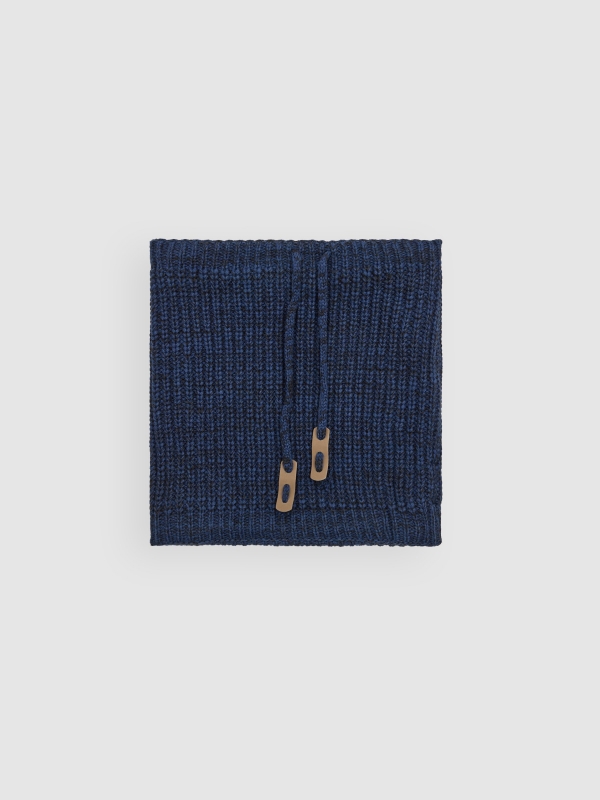 Neck gaiter navy rolled view