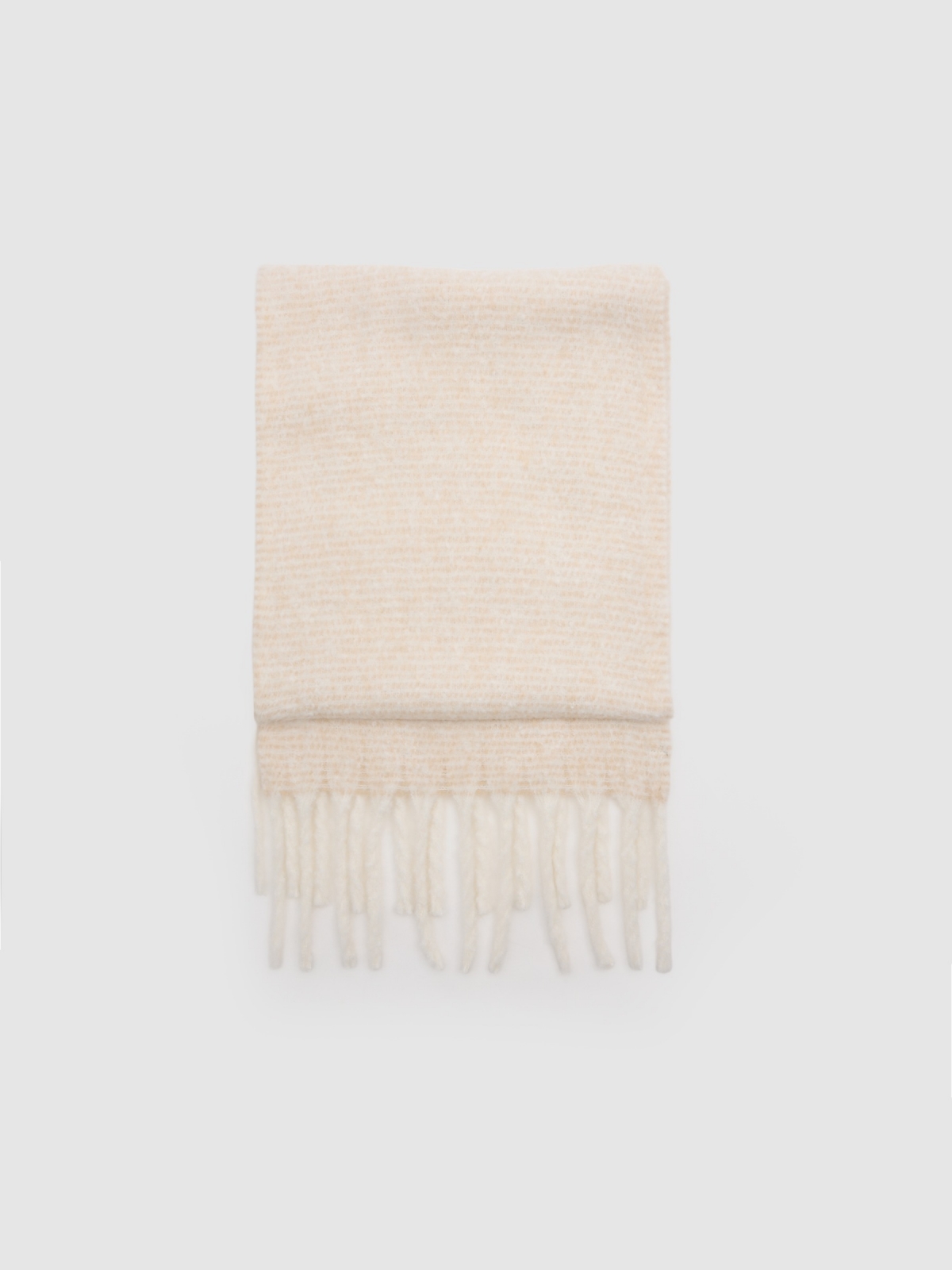 Beige patterned scarf beige rolled view
