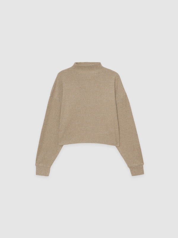  Jersey cuello perkins marrón vista frontal