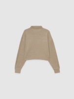 %Pto% Jersey cuello perkins marrón vista frontal