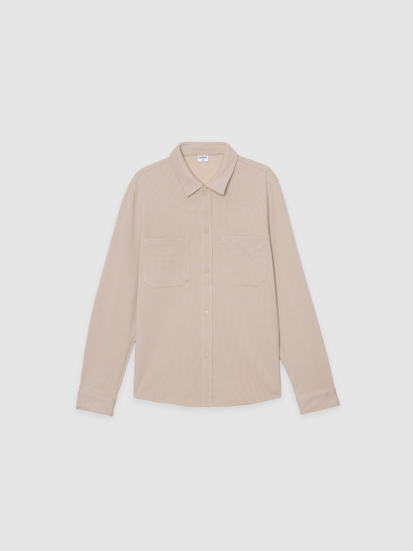  Long sleeve textured shirt raw front view
