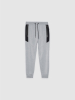 %Pto% Gray fleece athletic jogger light grey front view