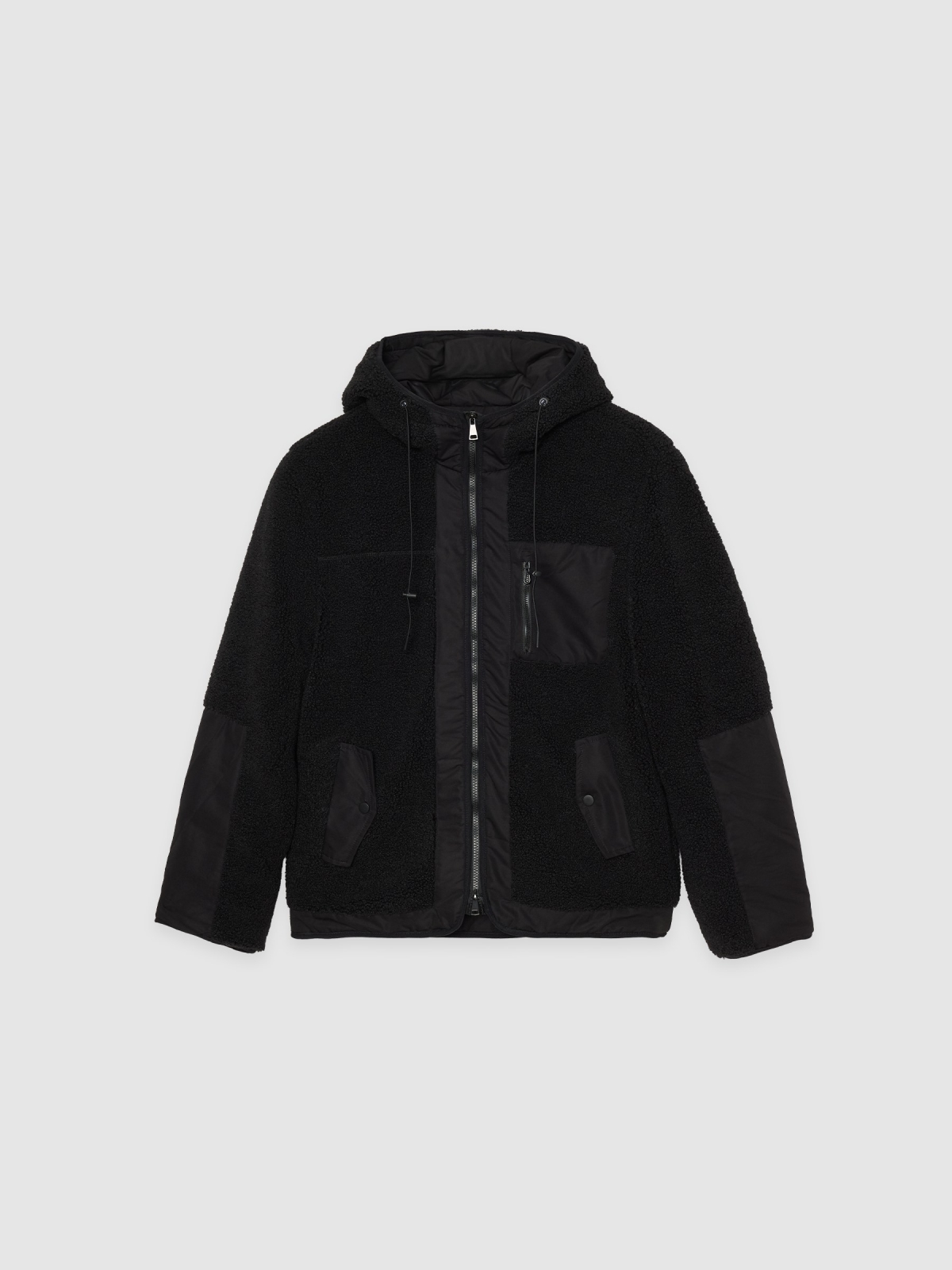  Shearling jacket black front view